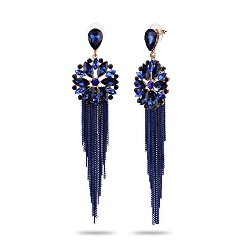 Sparkly Crystal Tassel Earrings for Women